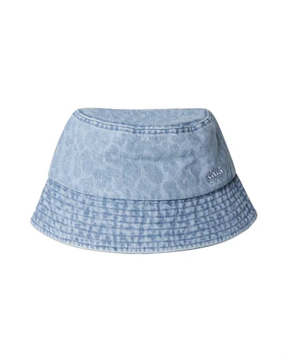 Lala Berlin - Hannah Printed Denim Bøllehat - Washed Blue Leo